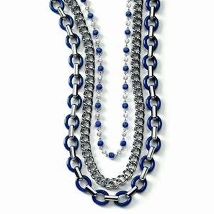 Lia Sophia 3-in-1 Blue & White Wayfarer Necklace